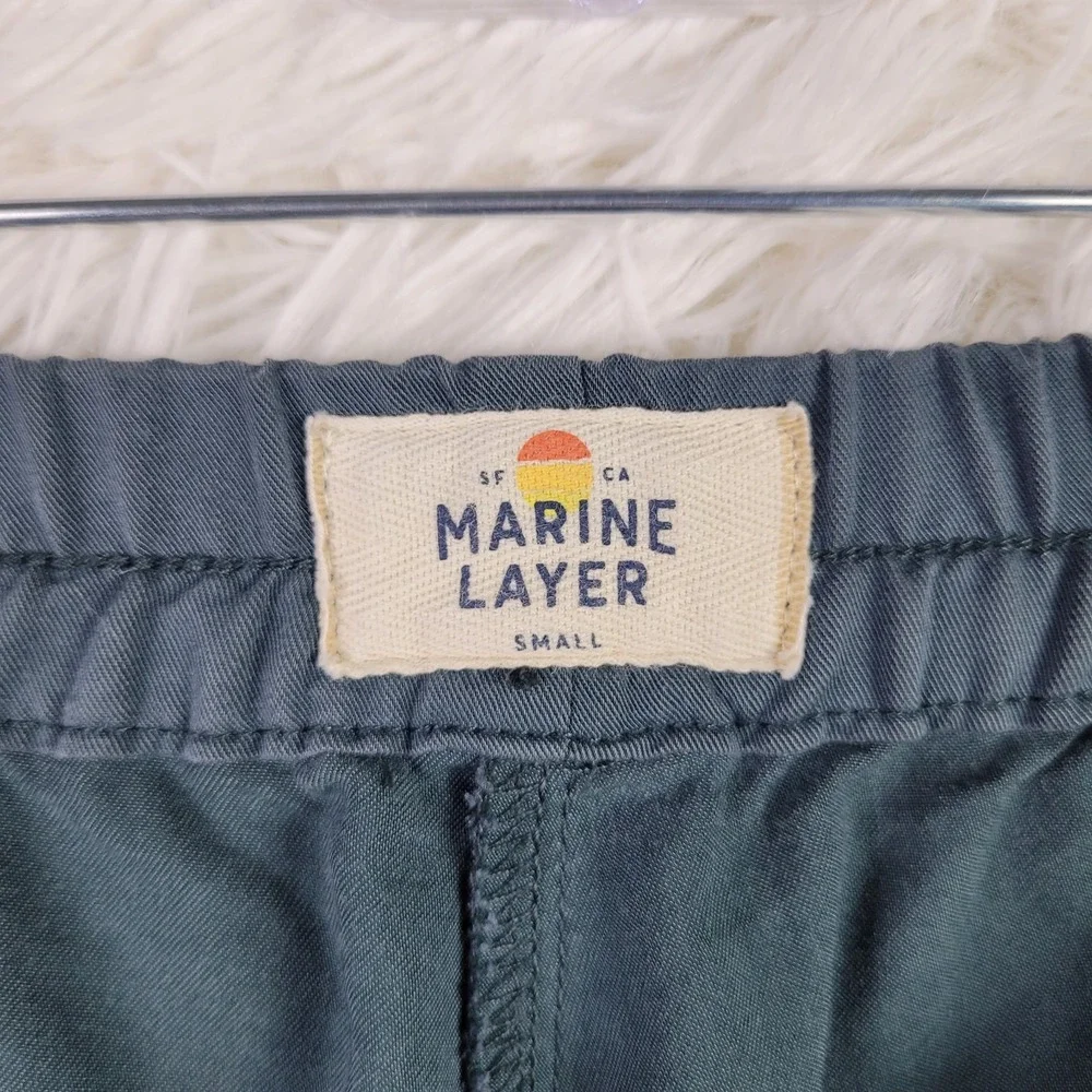 Marine Layer Allison Pant Teal Green Modal Blend Tapered Tulip Hem Small